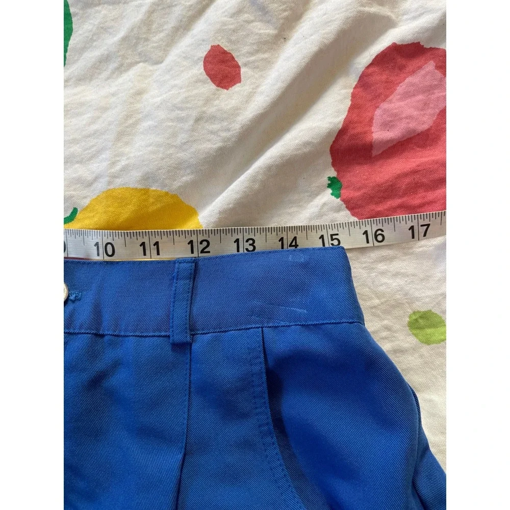 Vintage Royal Blue 2 Piece Set Embroidered Cropped Jacket High Waist Pants‎ M
